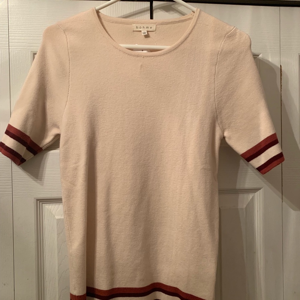 Short sleeve prep style sweater